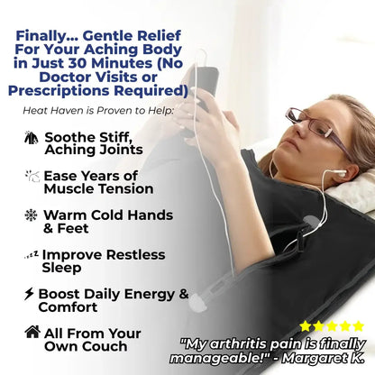 The Gentle Heat Therapy Blanket That Melts Away Years of Aches & Stiffness